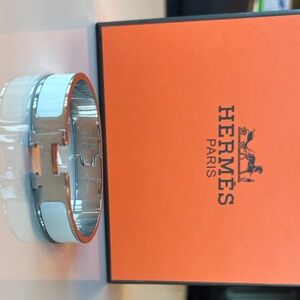 Hermes White and Silver Women's Bracelet